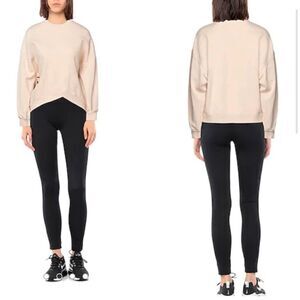 Agolde chevron hem pullover sweatshirt light brown medium